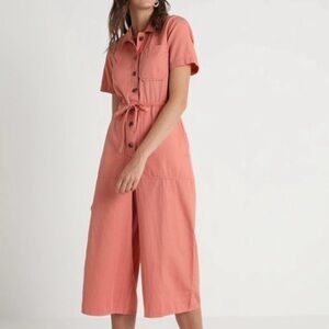 Madewell tie-waist utility jumpsuit, shortsleeved jumpsuit, button down jumpsuit